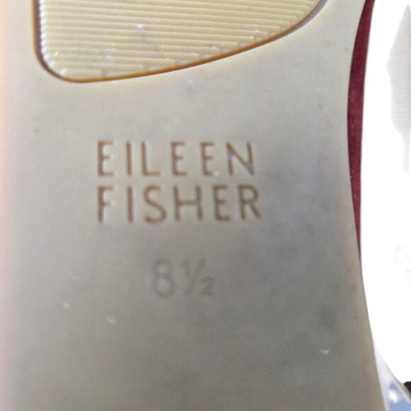 Eileen Fisher Cedar Red Suede Una Hidden Wedge Ballet Flat Shoes SZ 8.5 - Picture 11 of 11